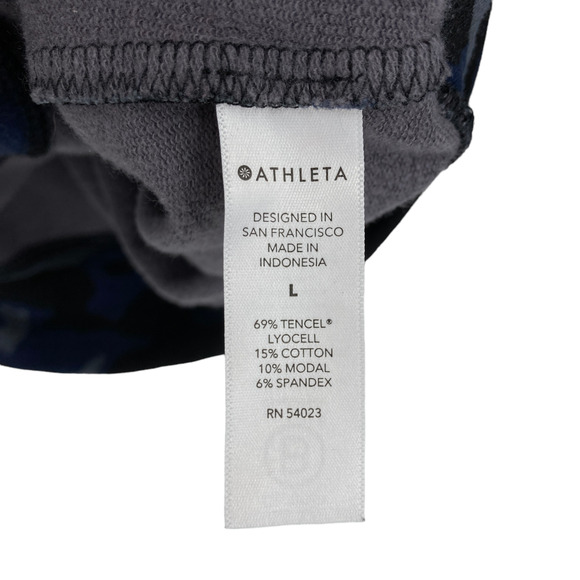 Athleta Sweatshirt Womens Large Blue Camouflage Long Sleeve Crew Neck Pullover - Picture 7 of 11